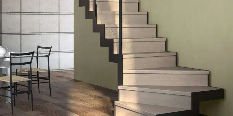 escalier double quart tournant